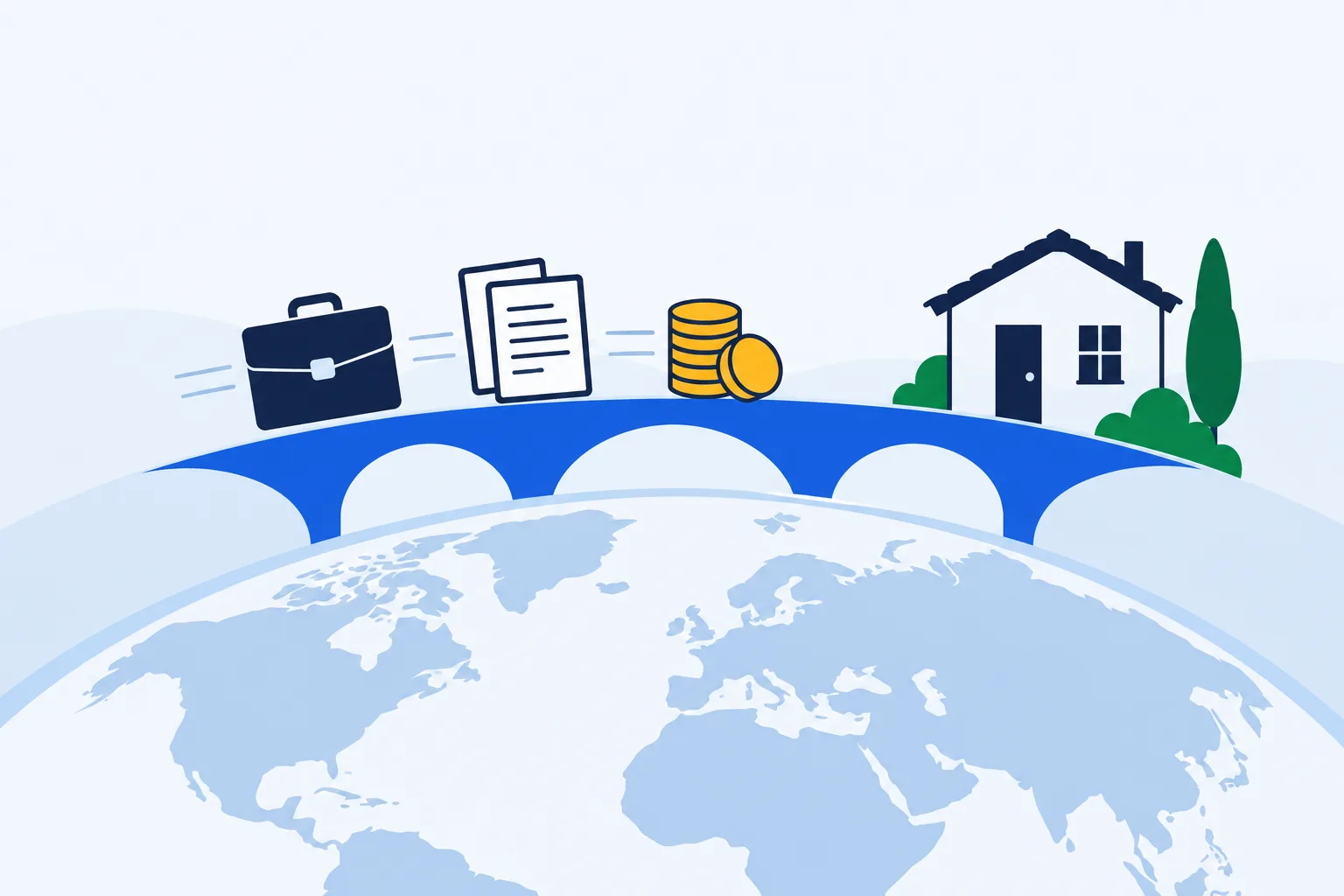 Ingresos y documentos atraviesan un puente internacional hasta una vivienda en España.